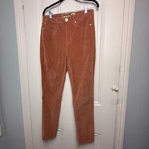 Seven 7 Corduroy Womens 10 Pink Pants Tapered Zip Fly Preppy Winter Fall
